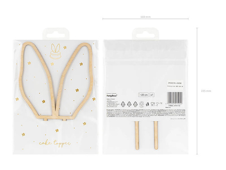 Topper drewniany dekoracyjny Uszy Królika 20 cm