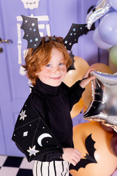 Opaski dla dzieci Nietoperz czarne w gwiazdki 4 szt.