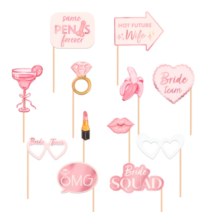 Foto rekwizyty do zdjęć Bride to be Wieczór Panieński 12 szt.