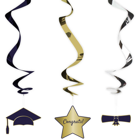 Dekoracja wisząca świderki Congrats gratulacje (student) 3 szt.
