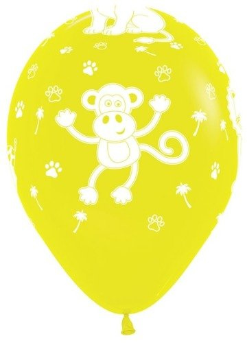 Balon Sempertex Zwierzęta z dżungli 12'' 1 sztuka Zółty
