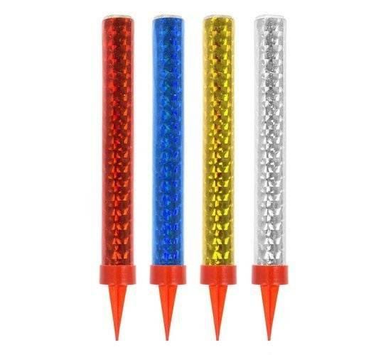 Fontanna tortowa holograficzna PARTY 12 cm 4 szt. mix