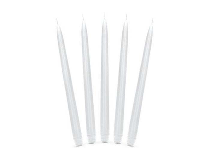 Świeca stożkowa matowa biała świeczki 10 szt.