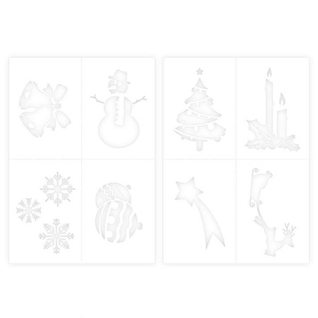 Świąteczne Szablony sztuczny śnieg spray 8 szt.