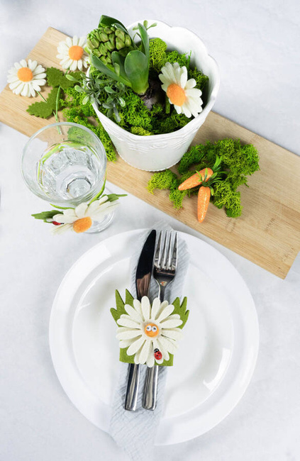 Filcowe stokrotki wiosenna dekoracja 3 wzory do wyboru