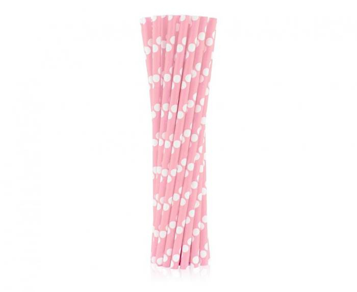 Słomki do picia w grochy 24 szt. zielone