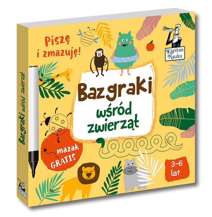 BAZGRAKI WŚRÓD ZWIERZĄT (3-6 LAT) KSIĄŻKA + MAZAK KAPITAN NAUKA