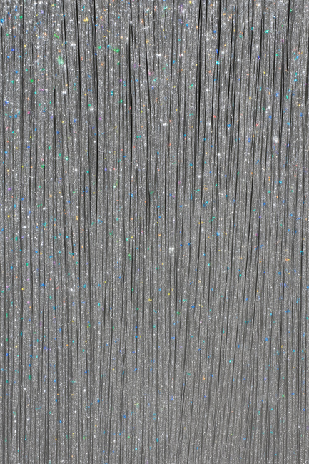 Włosy syntetyczne pasemka brokatowe srebrne 50 cm x 3 szt.