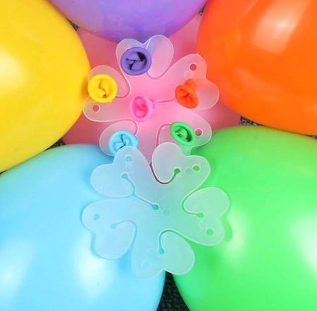 Łącznik klips do balonów, dekoracji balonowych KWIATEK 1 szt.