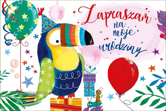 Zaproszenie urodzinowe tukan "Zapraszam na moje urodziny"