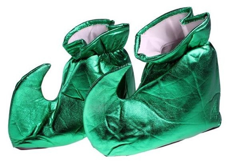 Buty Elfa zielone błyszczące 27 x 24 cm