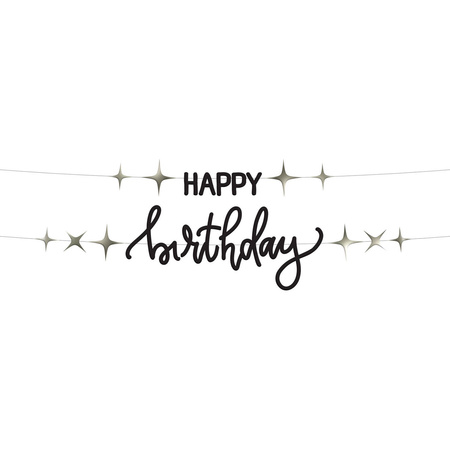 Baner urodzinowy girlanda czarna Happy Birthday 2 m
