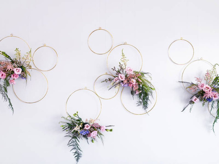 Okrągłe złote zawieszki dekoracyjne KOŁA 2 szt.