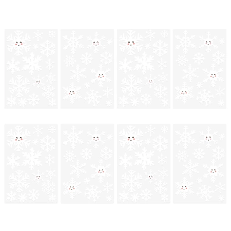 Naklejki na okno szybę Boże Narodzenie Śnieżynki 8 arkuszy