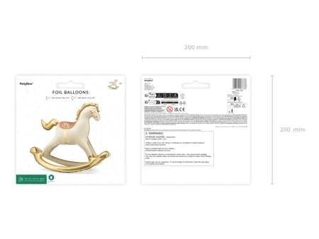 Balon foliowy Koń na biegunach, 118x104 cm, Stojący