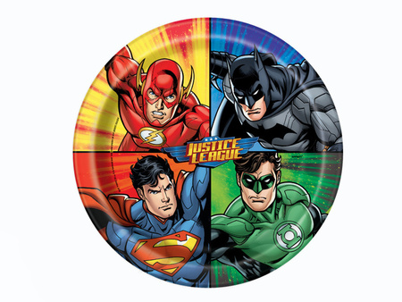 Talerzyki papierowe Justice League 23 cm 8 szt.