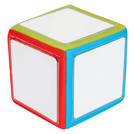 Zestaw Kostka Edukacyjna TWARDA z kieszeniami + karty + pisak - OUTLET - mniejsze kieszonki na karty