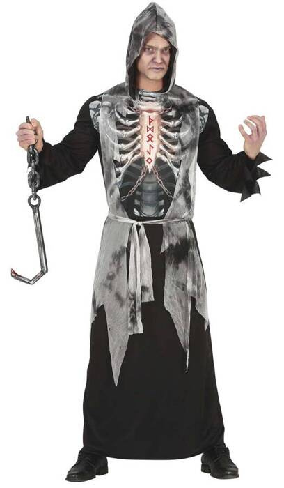 Upiorny Szkieletor Kostucha z kapturem strój dla dorosłych