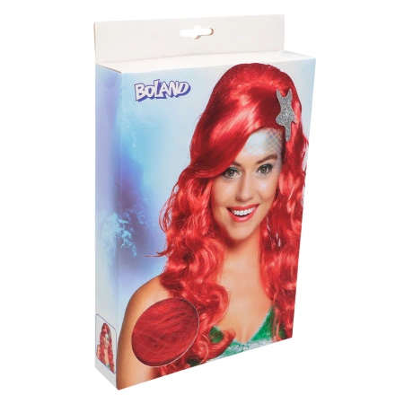 Peruka długa czerwona Syrena Arielka