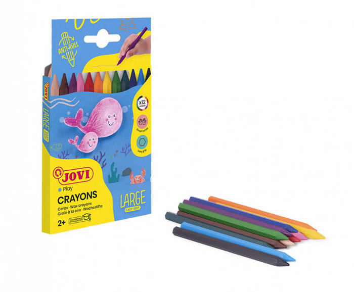 Kredki świecowe 12 kolorów Plastic crayons (heksagonalne) JOVI