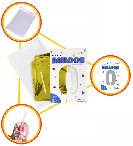 Balon foliowy CYFRA NIEBIESKA 32" 67 cm (na hel)