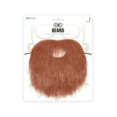 Sztuczna brązowa broda krótka na gumce