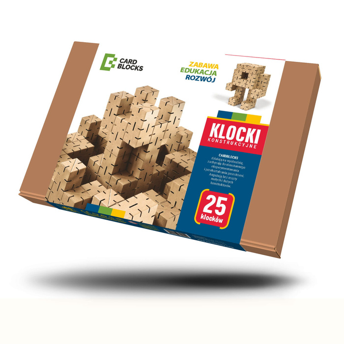 Klocki konstrukcyjne tekturowe do samodzielnego złożenia zestaw 25 sztuk Cardbloks