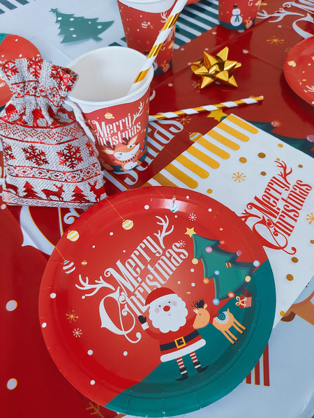 Serwetki świąteczne białe renifer Merry Christmas 10 szt.