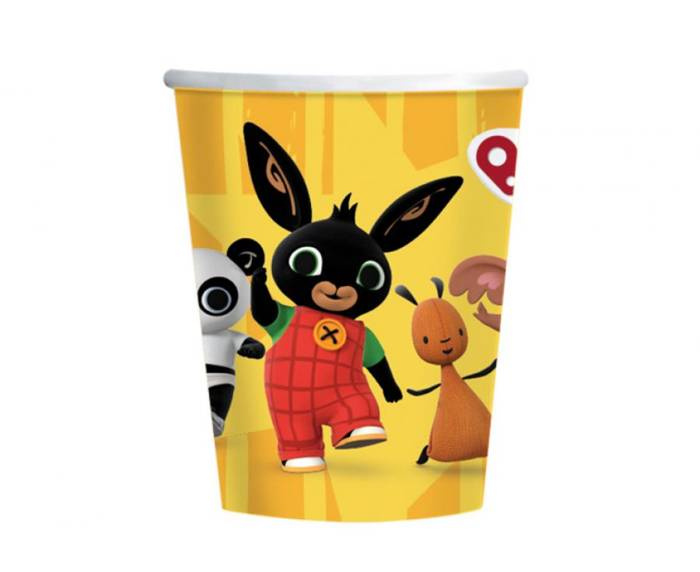 Kubeczki papierowe KRÓLIK BING 250 ml 8 szt.