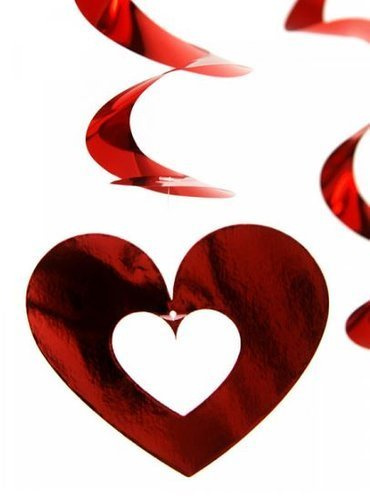 Girlanda świderki serca czerwone 5 szt