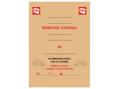 Zaproszenie na imprezę PRL 6 szt.