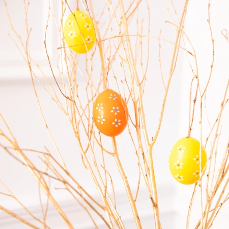 Pisanki Naturalna Wydmuszka białe kwiatki mix 8 szt.