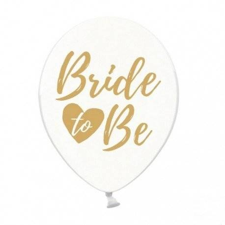 Balony Bride to be 6 szt. platynowy
