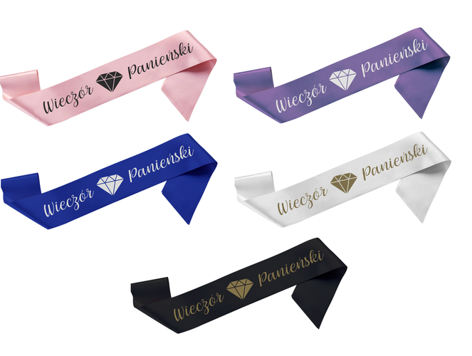Szarfa satynowa WIECZÓR PANIEŃSKI (różne kolory)