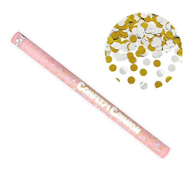 Konfetti pneumatyczne metaliczne kółka ZŁOTE i SREBRNE 60 cm