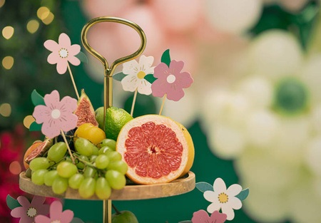 Toppery na tort do babeczek Kwiaty 8 szt.