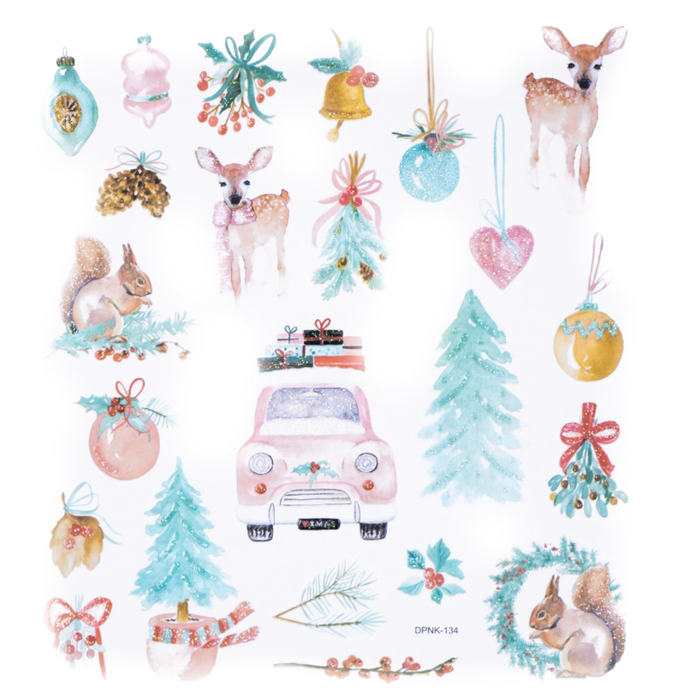 Naklejki brokatowe Świąteczne Jolly Christmas 23 szt.