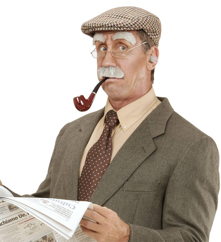 Wąsy i brwi siwe staruszek dziadek starszy pan