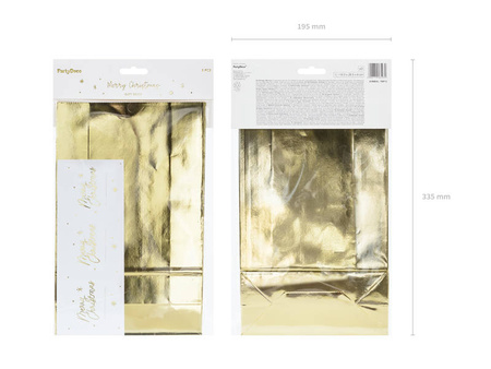 Torebki prezentowe świąteczne Złote 3 szt.