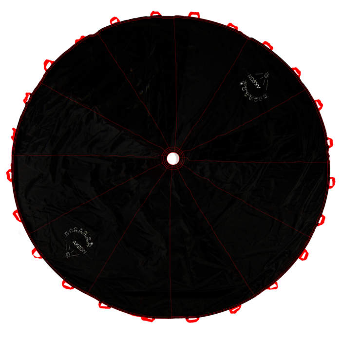 Spadochron Animacyjny Halloween 3m czerwone uchwyty