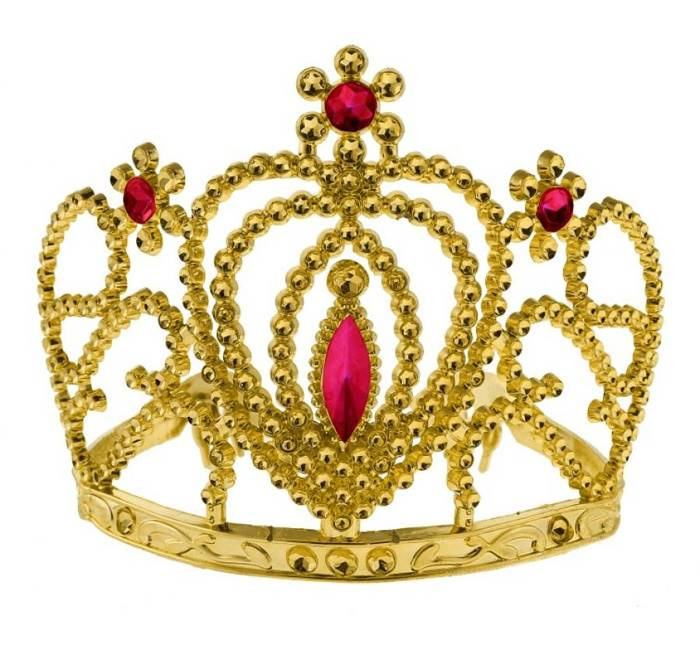 Diadem księżniczki złoty czerwonymi rubinami