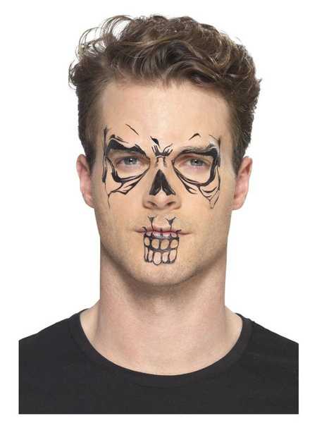 Tatuaże na halloween - czaszka Skull Face (szkieletor, kościotrup)