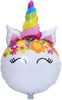 Jednorożec kolorowy balon foliowy okrągły 86x53 cm