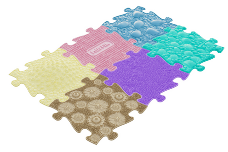 Maty ortopedyczne - mata podłogowa sensoryczna zestaw 6 elem. Baby Set pastel
