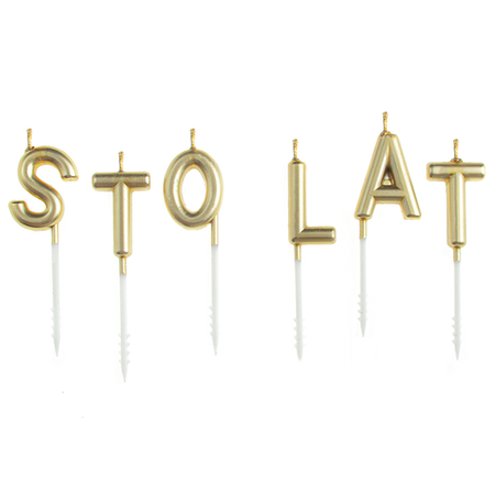 Świeczki urodzinowe na tort napis STO LAT