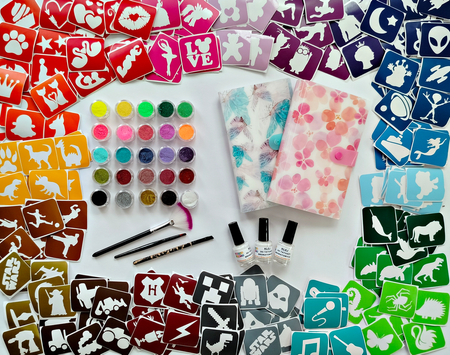 Szablony do tatuaży brokatowych tematyczne 20 szt.