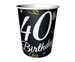 Kubeczki papierowe 40 URODZINY 200 ml 6 szt.