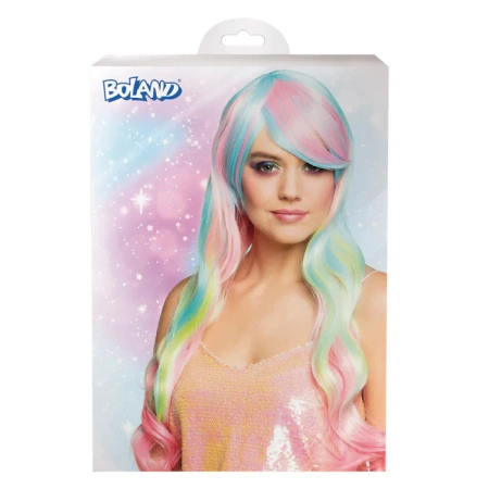 Peruka długa tęczowa HEAVEN Syrena Arielka