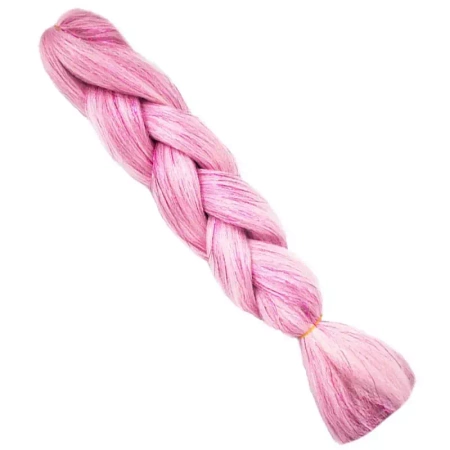Włosy syntetyczne warkocze warkoczyki 60 cm - różowe błyszczące