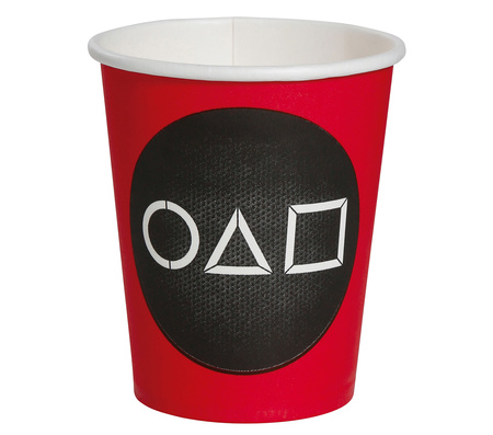 Kubeczki papierowe Squid Game 240 ml 6 szt.